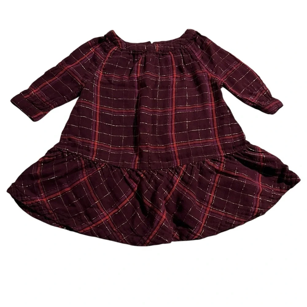 Old navy Metallic Plaid Dress 18-24 months